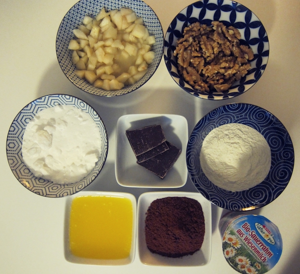 Birnen Walnuss Brownies Zutaten
