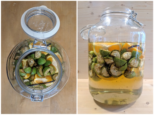 Einmachglas mit Weingeist auffüllen
