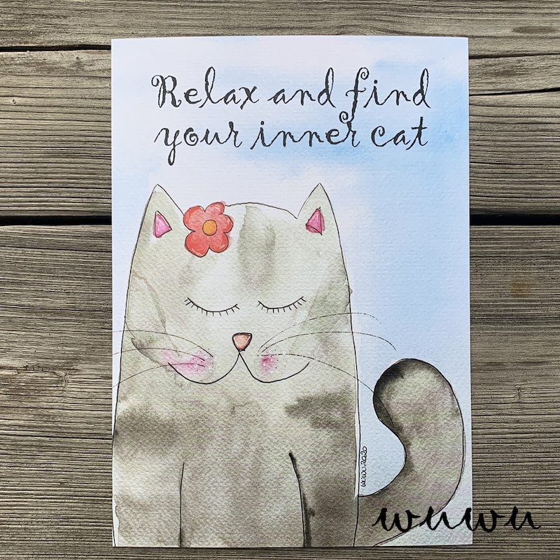 Relax and find your inner cat - Yoga Katze von wuwu